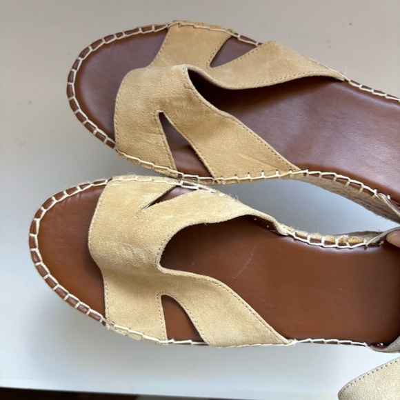 Franco Sarto Pellia Nude Platform‎ Straw Suede Sz 12M - Picture 5 of 8